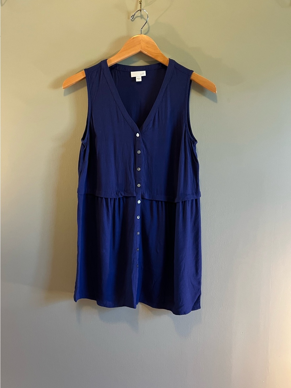 J. Jill‎ Navy Sleeveless Button-Front Blouse